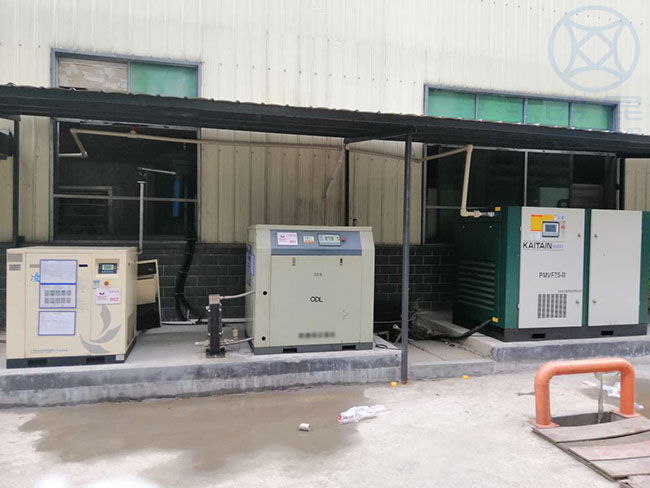 宁乡电机生产厂家二级压缩永磁变频75KW空压机使用现场